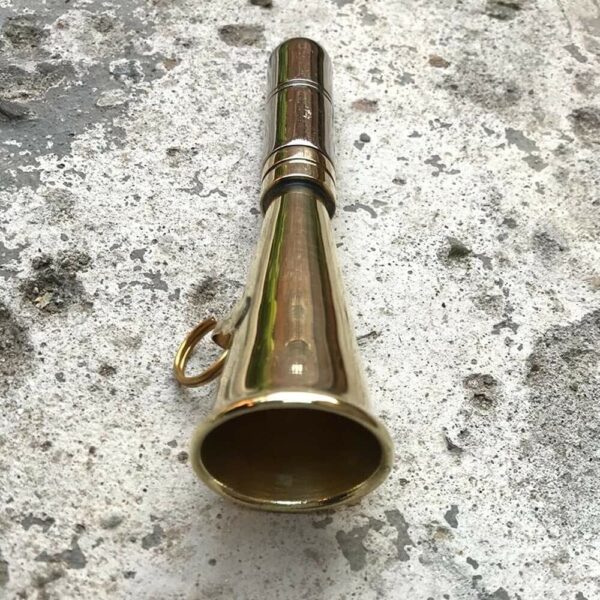 HAND MADE SMALL BRASS GAMEKEEPER HUNTING HORN AUTHENTIC BEATING SHOOTING HUNT