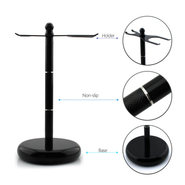 Stainless Steel Shaving Brush's and Safety Razor's Stand Black Color